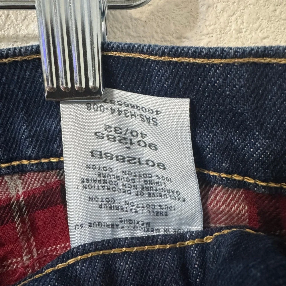 Cabelas‎ Jeans Size 40x32 Flannel Lined Dark Wash Denim Outdoor Workwear Utility